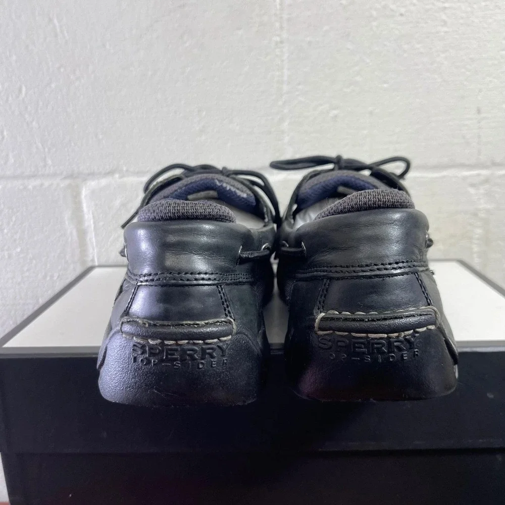 Sperry Top Sider 0773507 Black Leather Boat Shoes‎ 2 Eye Men's Size 11 M